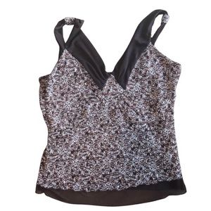 j.t.b. Brown Tank with White Overlay/Sparkles.